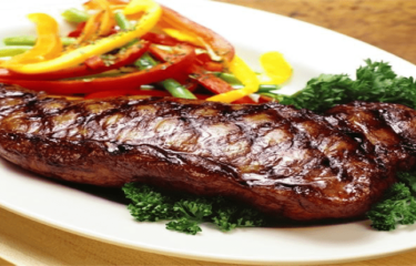 Shell Steak with Cherry Peppers and Beer Sauce from Roberto’s Restaurant