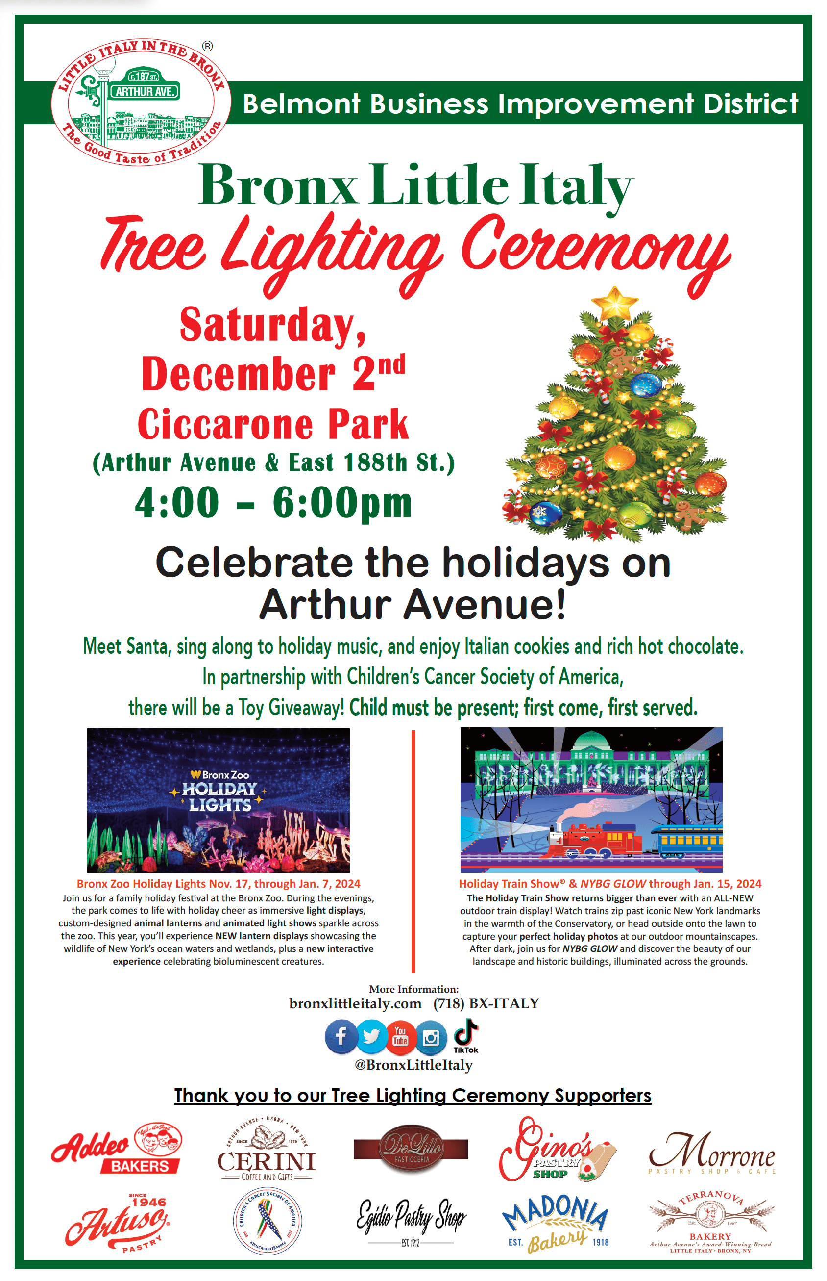 Bronx Little Italy Tree Lighting Ceremony